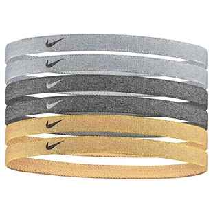 Nike Swoosh Sport Headbands 6 Pk Metallıc Wolf Grey/Black/Cl  Saç Bandı
