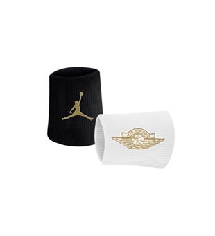 Nike Jordan Jumpman Wıngs Wrıstbands 2.0 2 Pk Black/Whıte/Metallı Bileklik